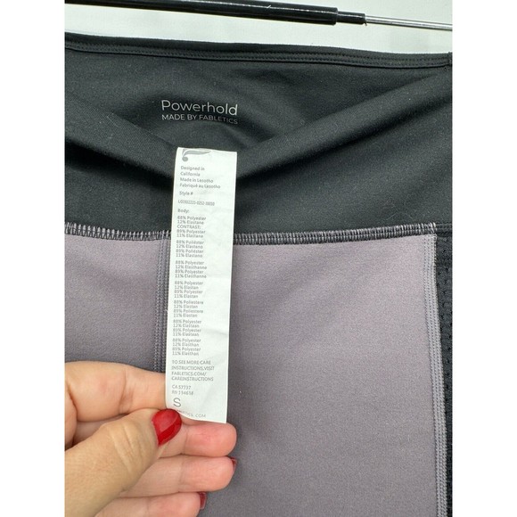 Fabletics Women's Purple Black Mid Rise Powerhold Salar Mesh Leggings Size S - Picture 2 of 6